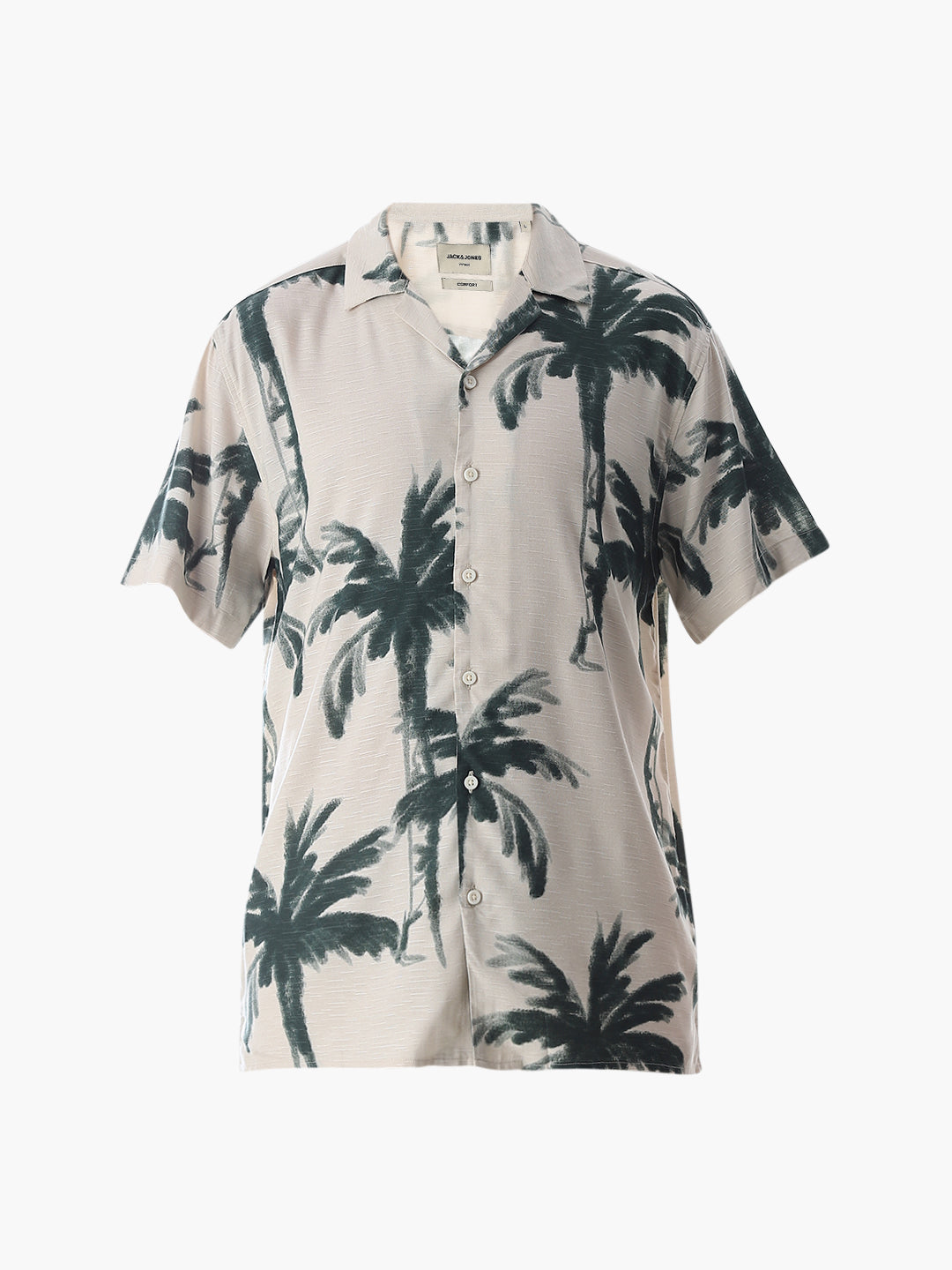 Beige Tropical Print Shirt