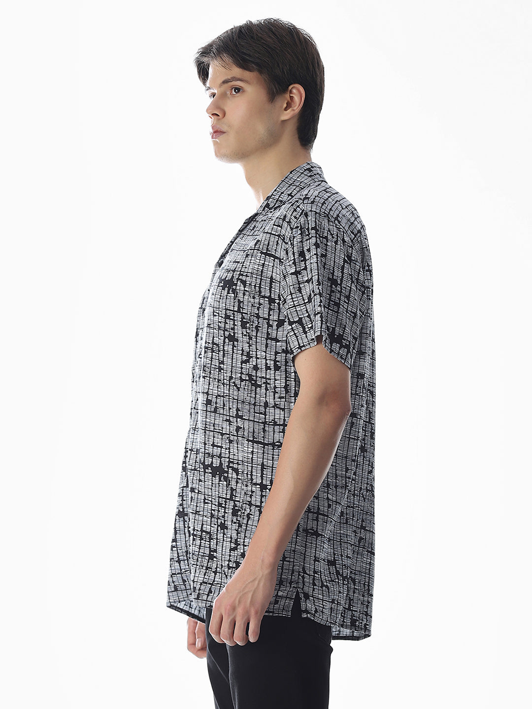 Black Printed Viscose Shirt