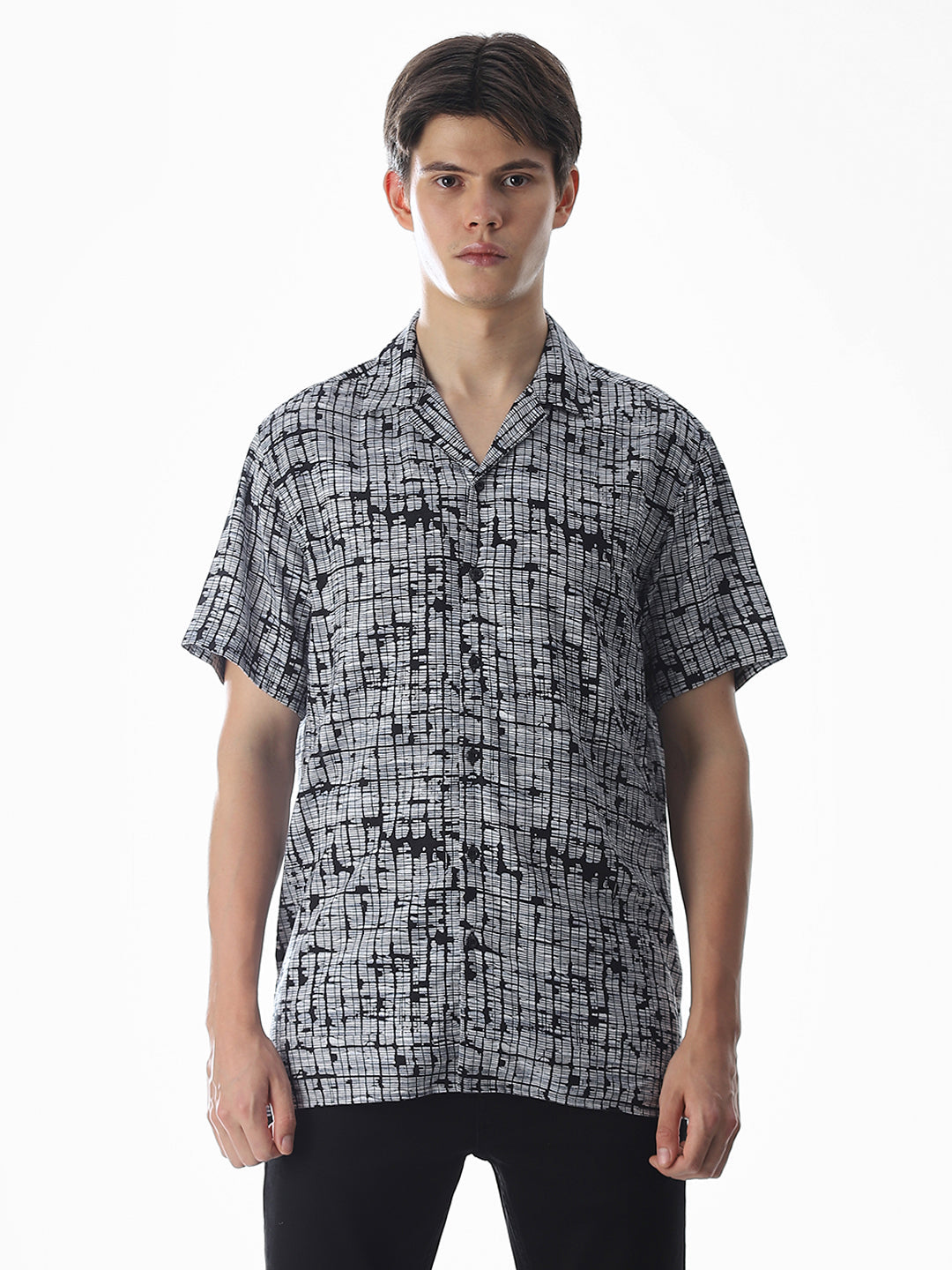 Black Printed Viscose Shirt