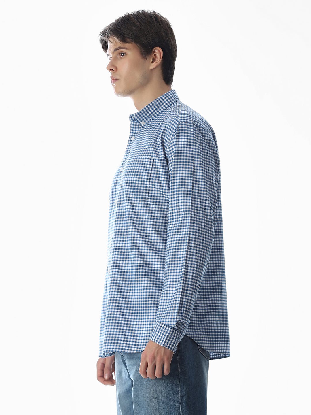 Blue Check Print Shirt