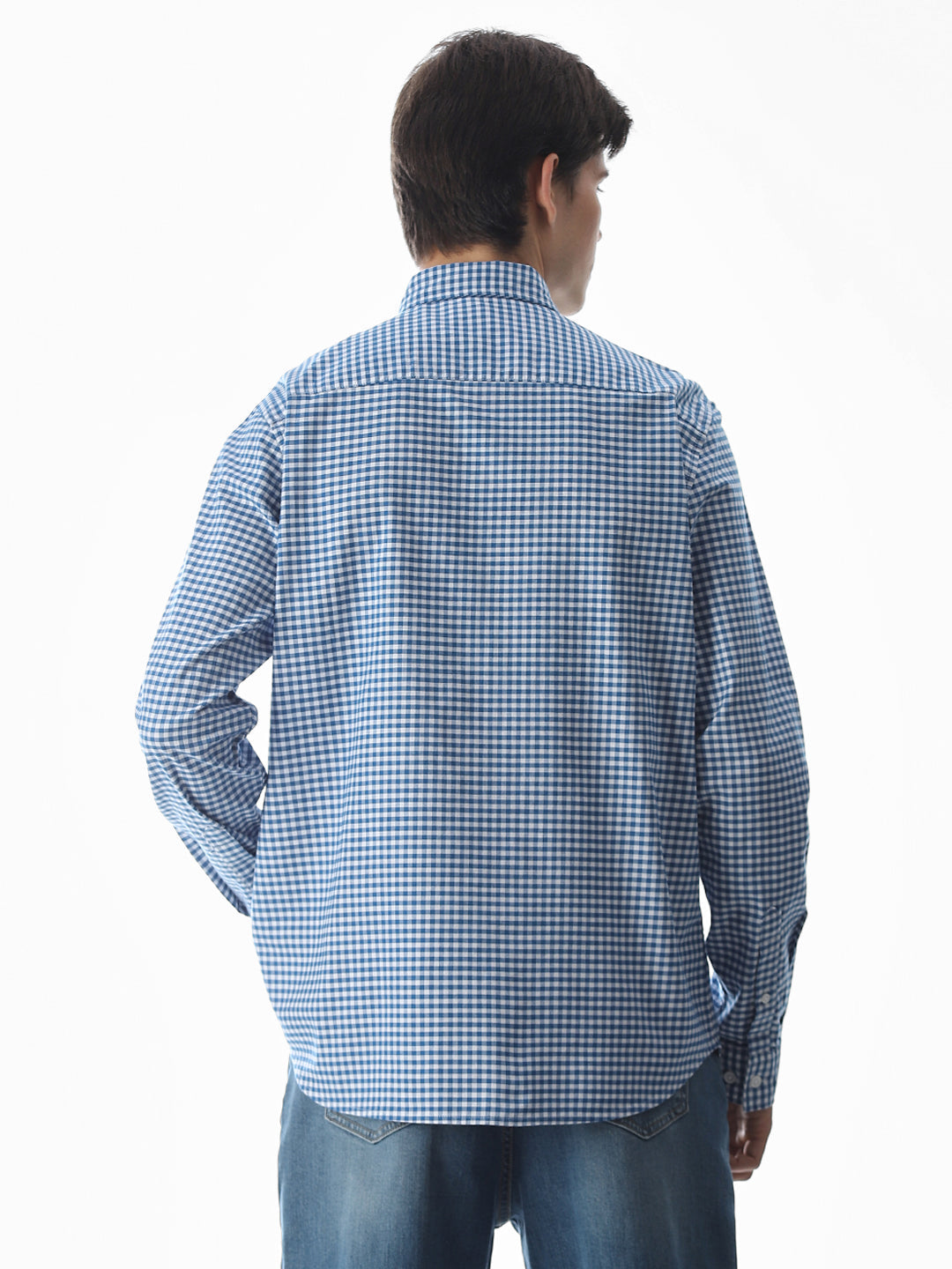 Blue Check Print Shirt