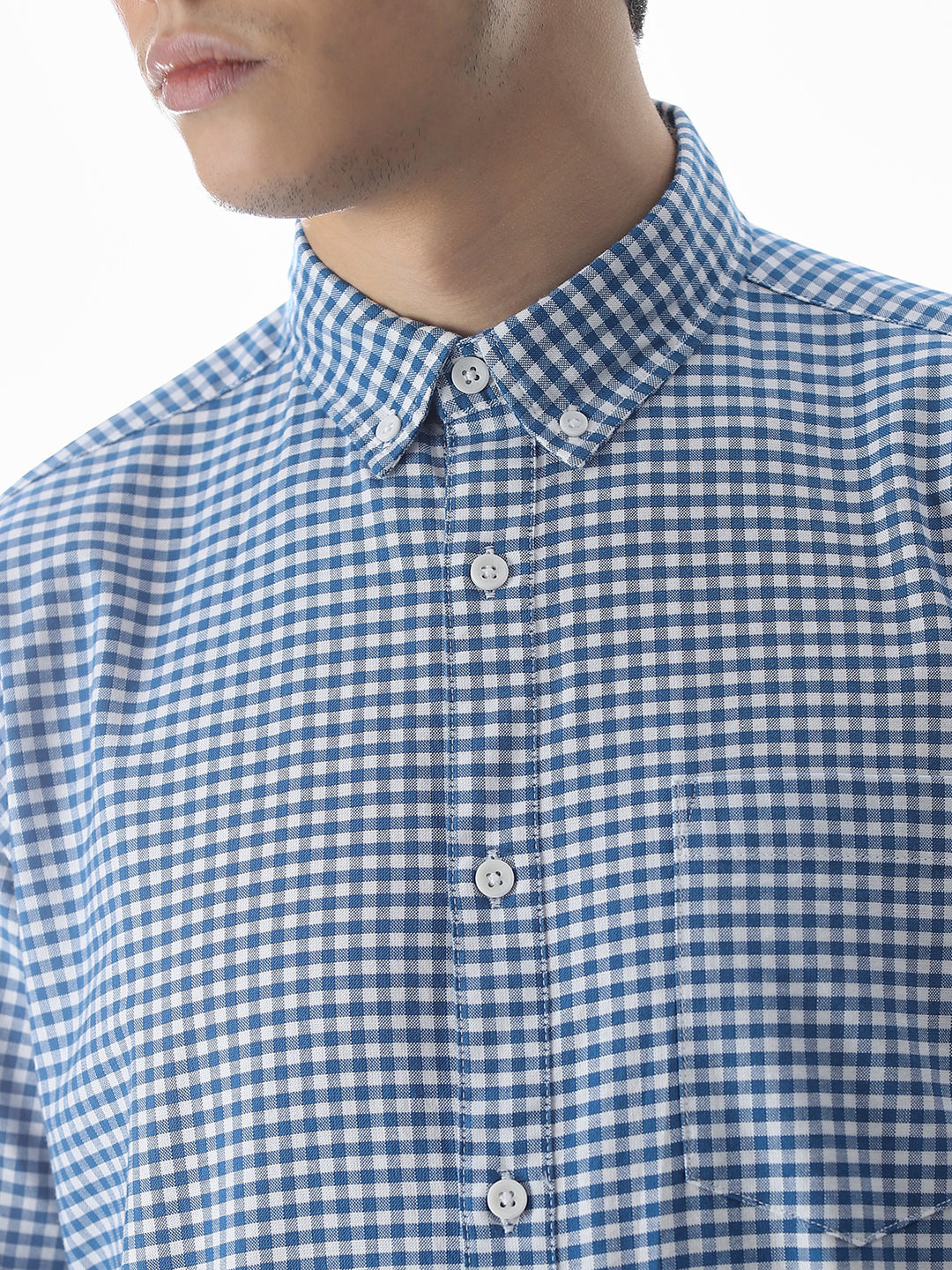 Blue Check Print Shirt