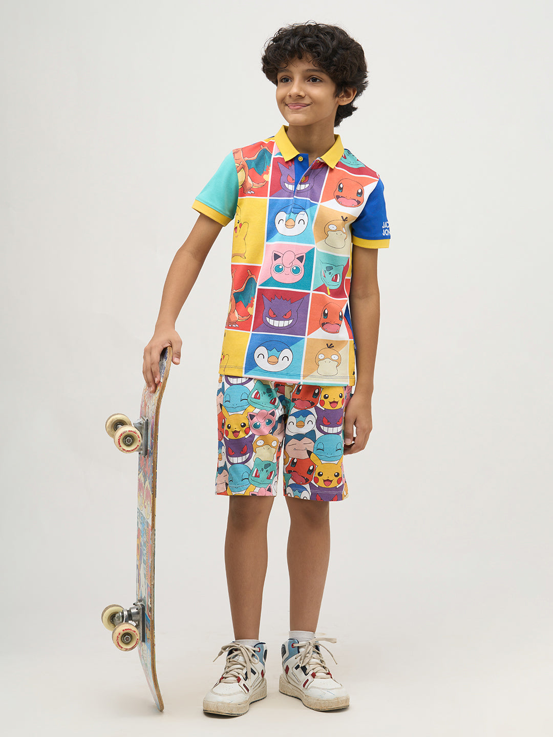 Boys Pokemon Faces Print Polo