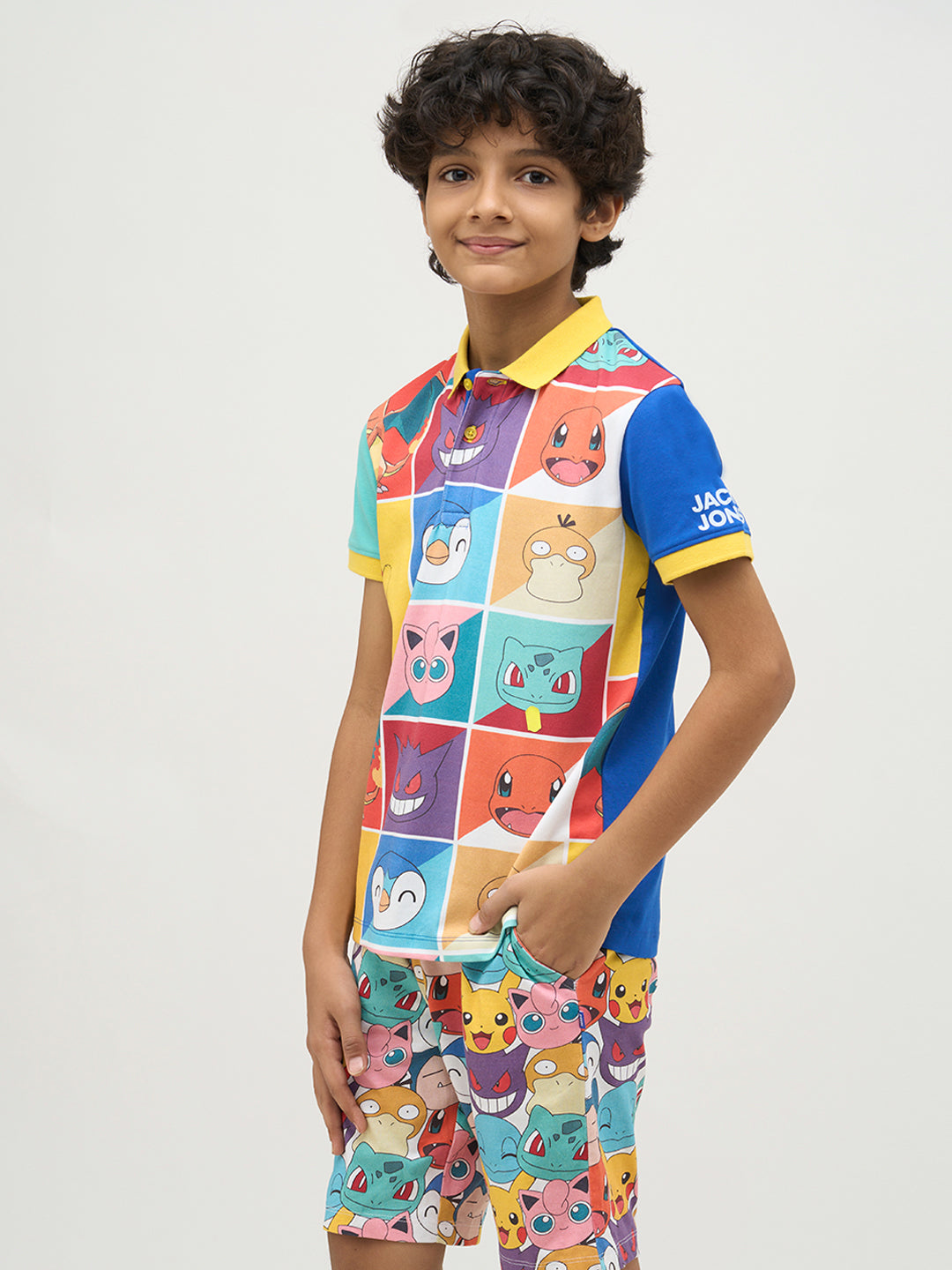 Boys Pokemon Faces Print Polo