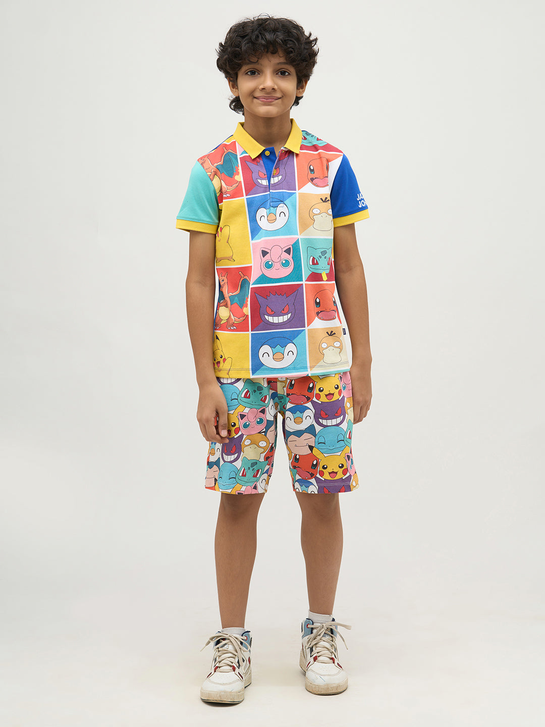 Boys Pokemon Faces Print Polo