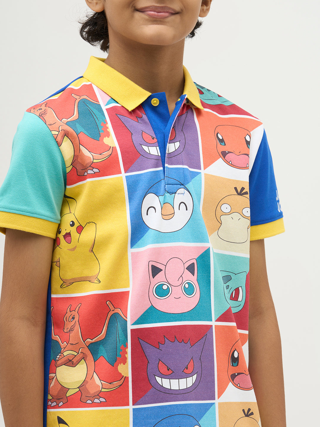Boys Pokemon Faces Print Polo
