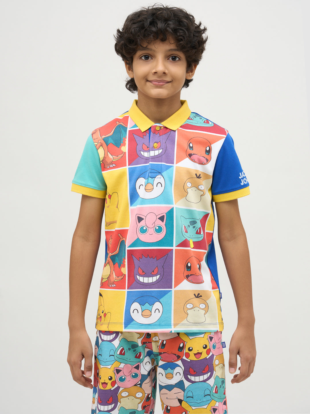 Boys Pokemon Faces Print Polo