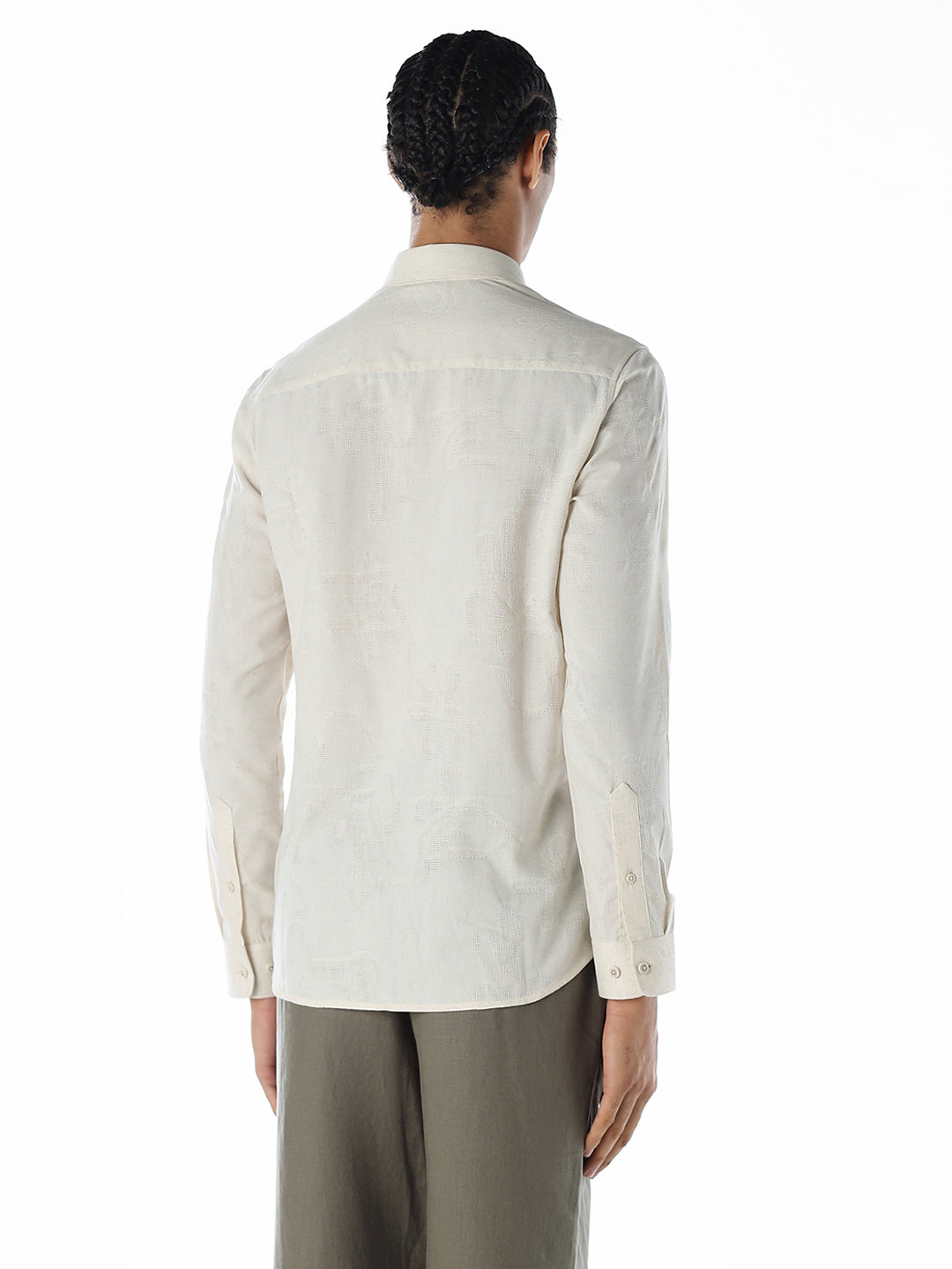Cotton Beige Slim Fit Shirt