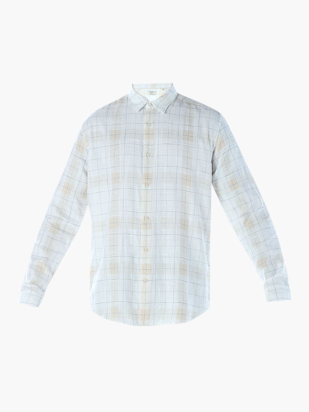 Cotton Linen Blend Check Shirt