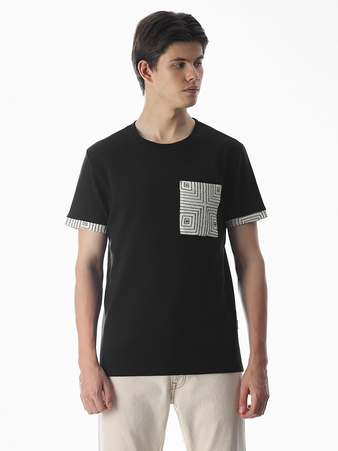 Black Embroidered T-shirt