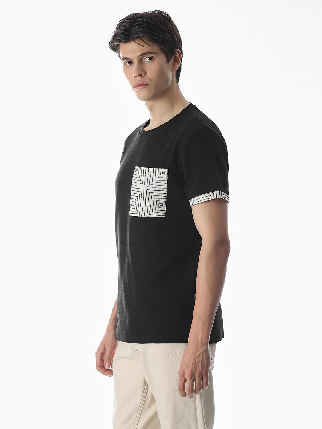 Black Embroidered T-shirt