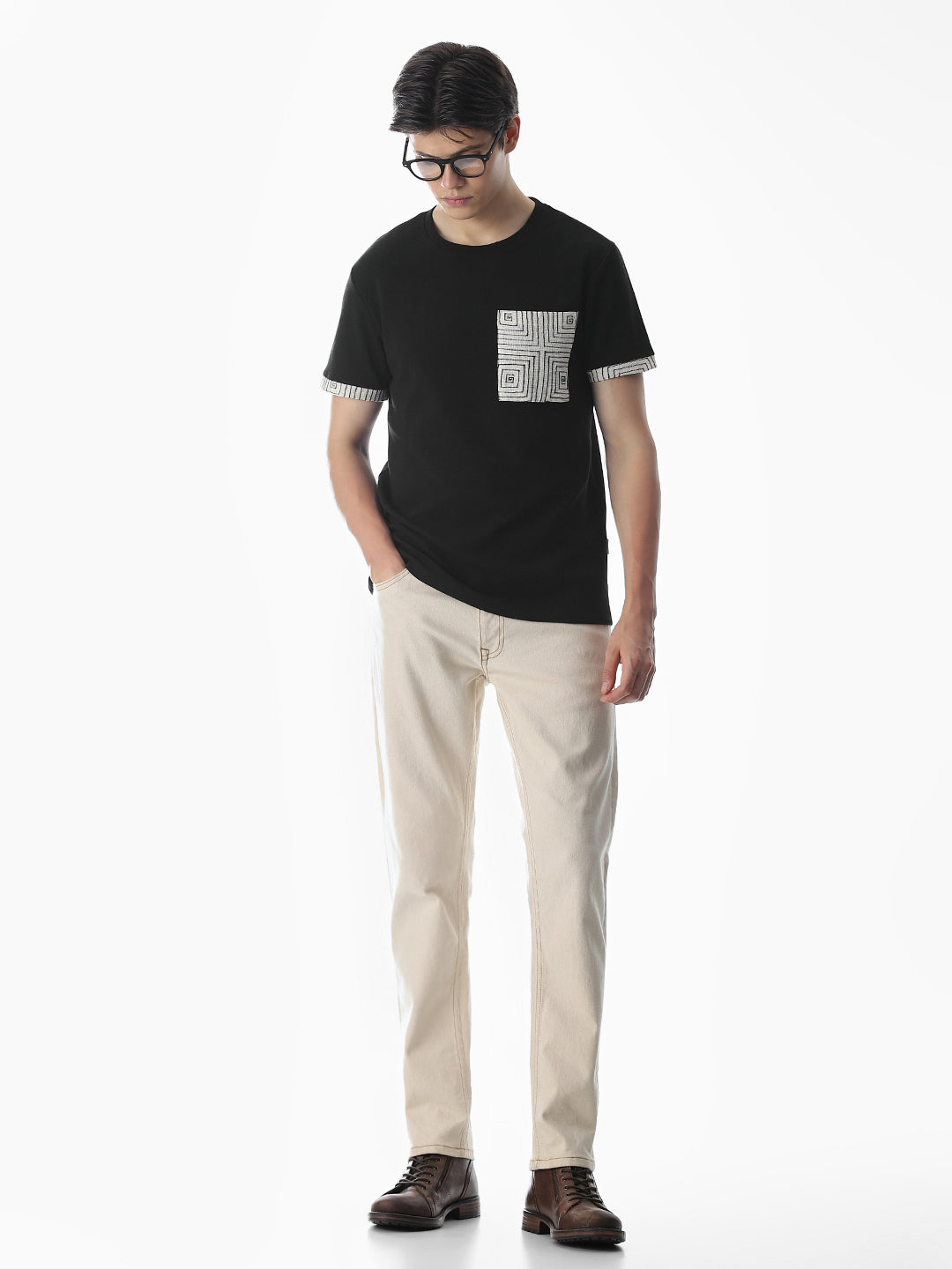 Black Embroidered T-shirt