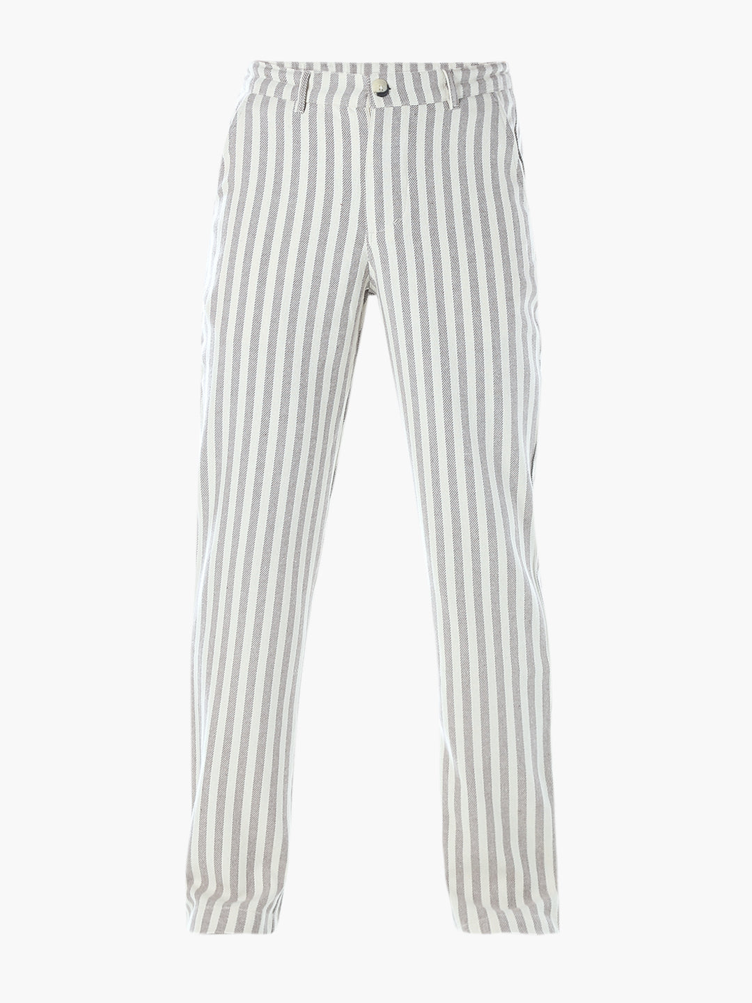 Striped Loose Fit Pants - Beige