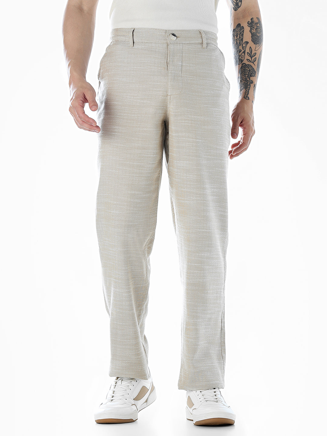 Self-Design Regular Fit Pants