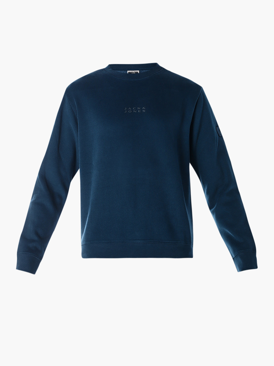 Logo Text Cotton Sweatshirt - Blue