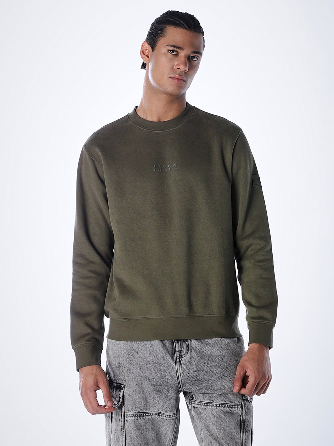 Logo Text Cotton Sweatshirt - Green