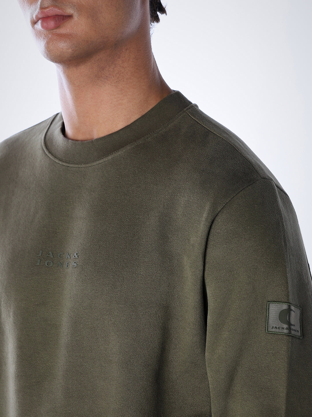 Logo Text Cotton Sweatshirt - Green