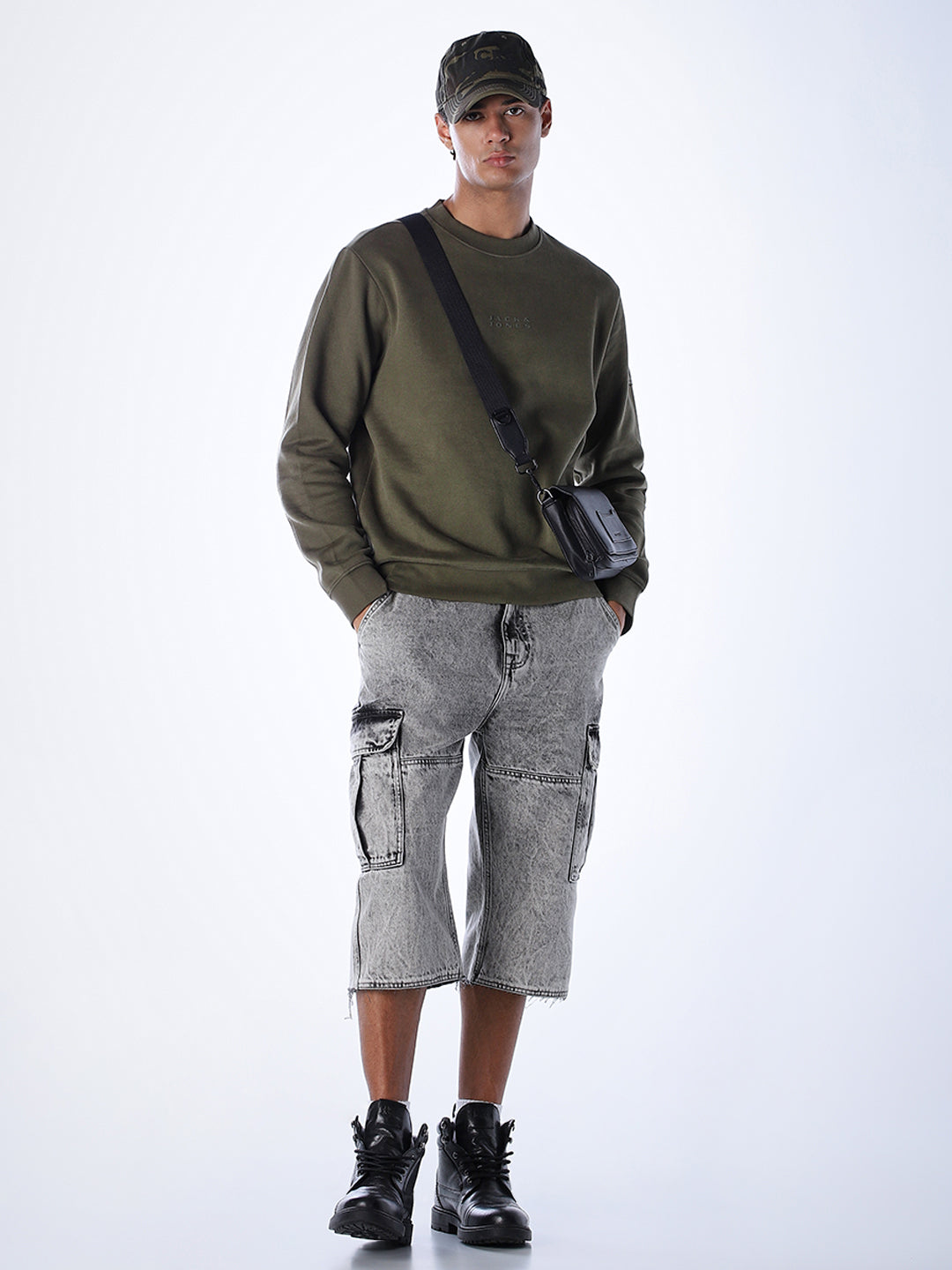 Logo Text Cotton Sweatshirt - Green