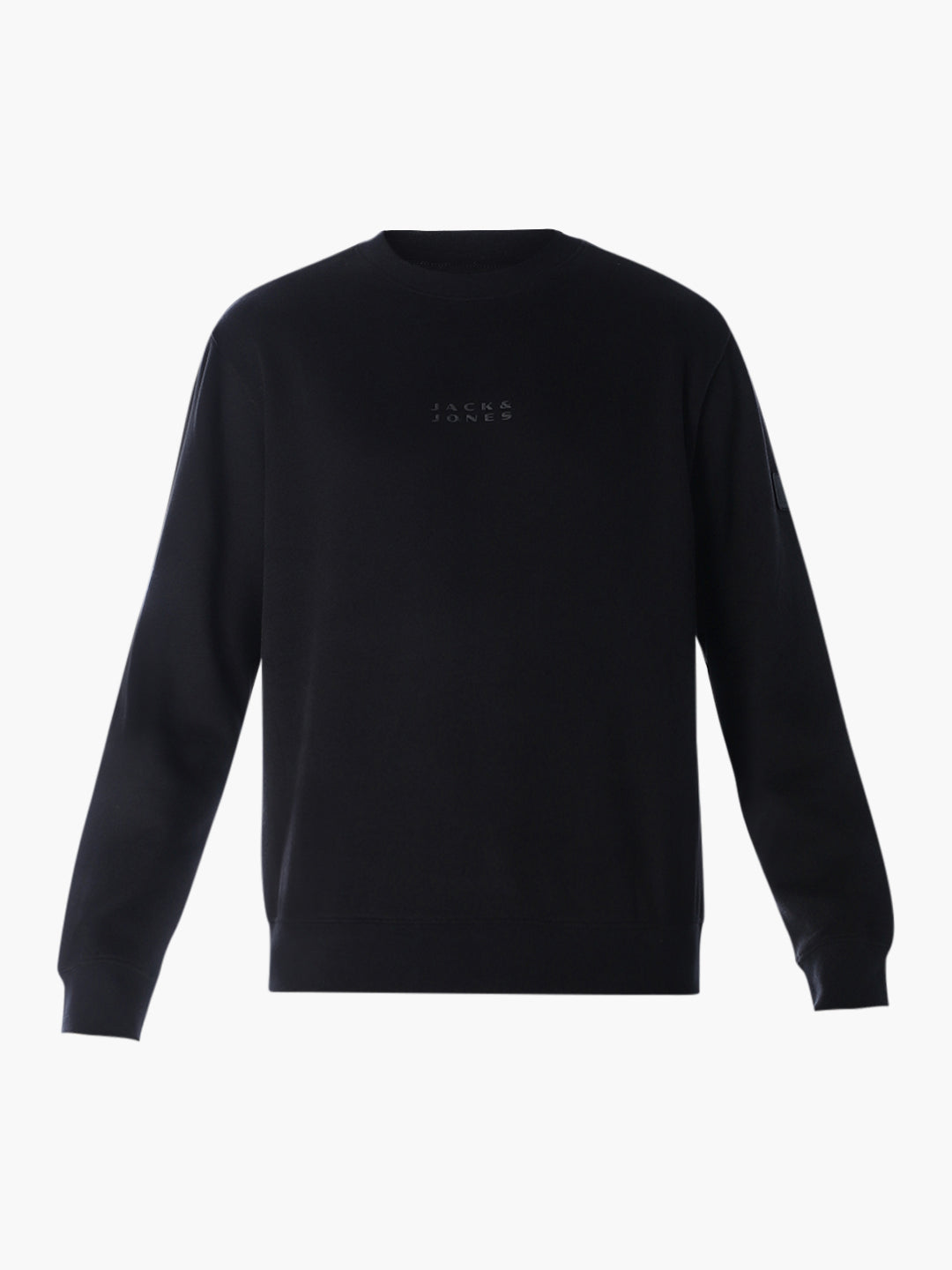 Logo Text Cotton Sweatshirt - Black
