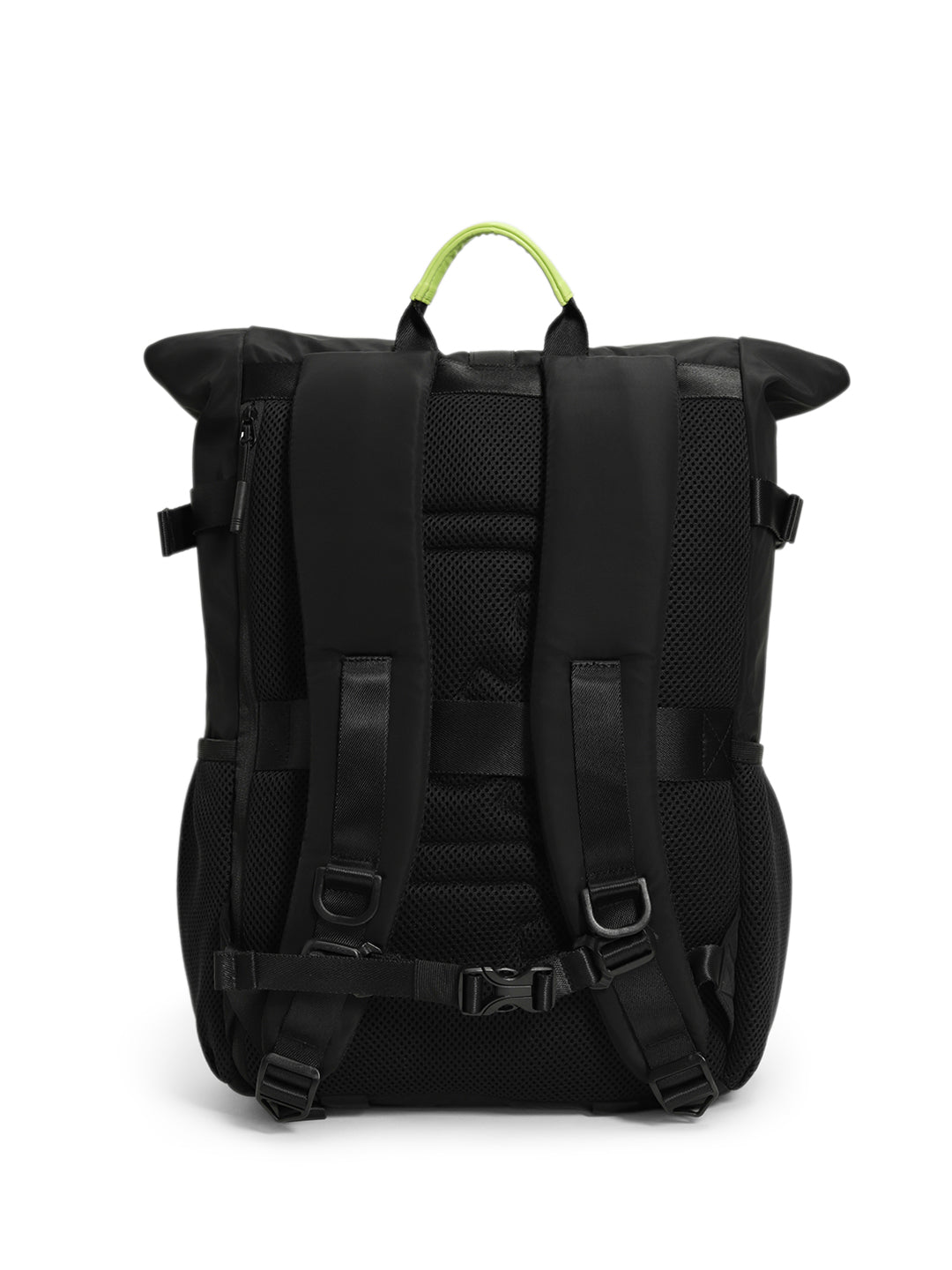 Colourblocked Roll-Top Backpack - Yellow