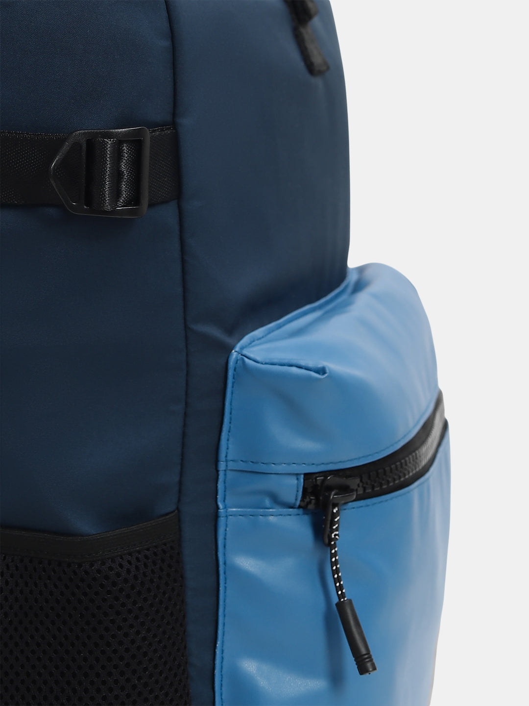 Colourblocked Roll-Top Backpack - Blue