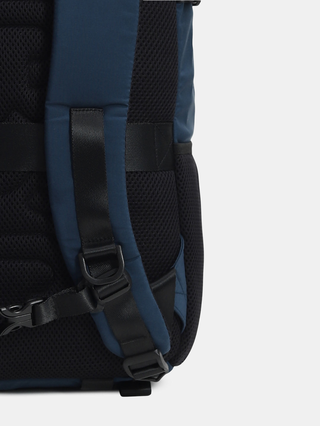 Colourblocked Roll-Top Backpack - Blue