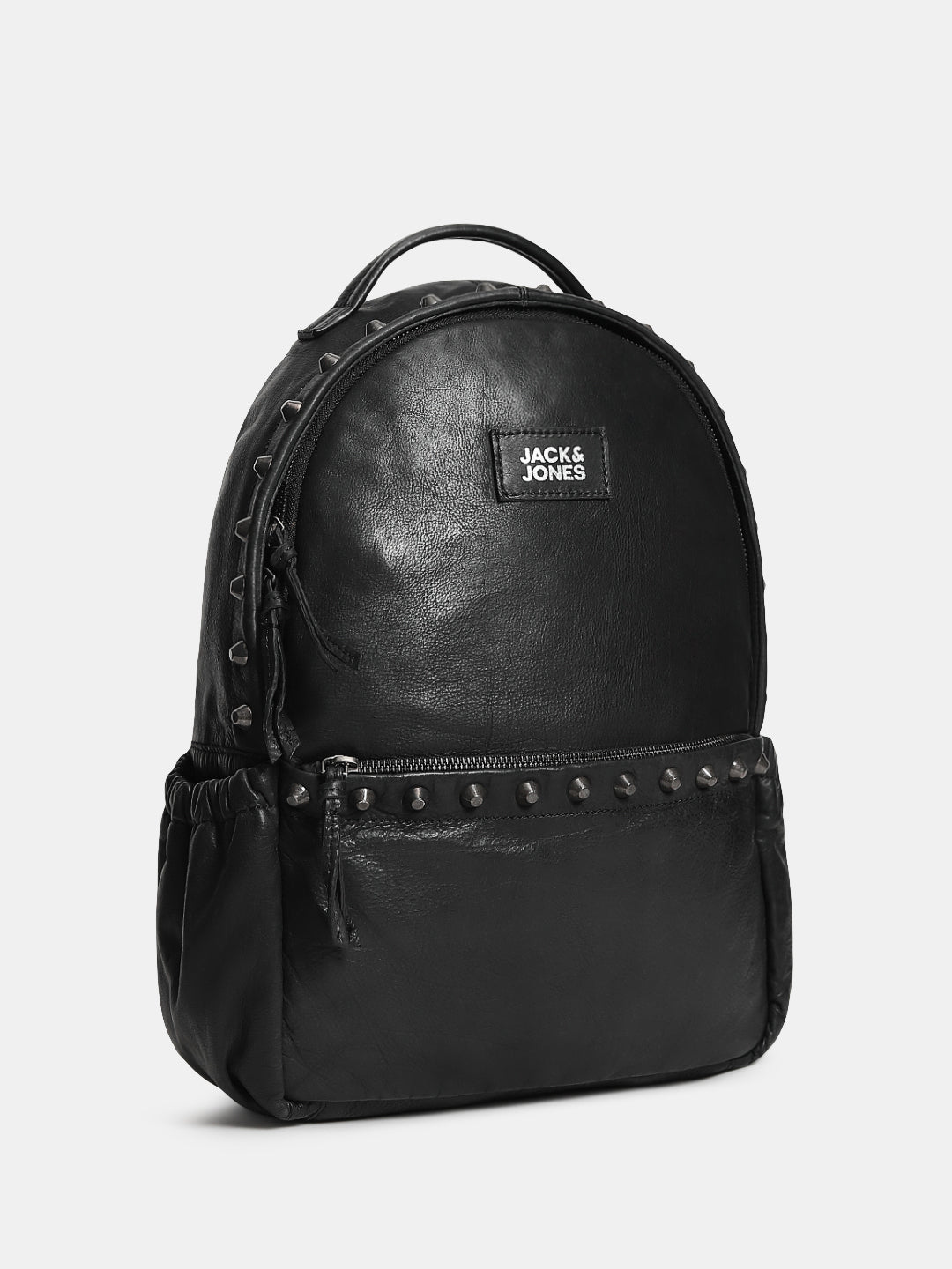 Black Studded Leather Backpack