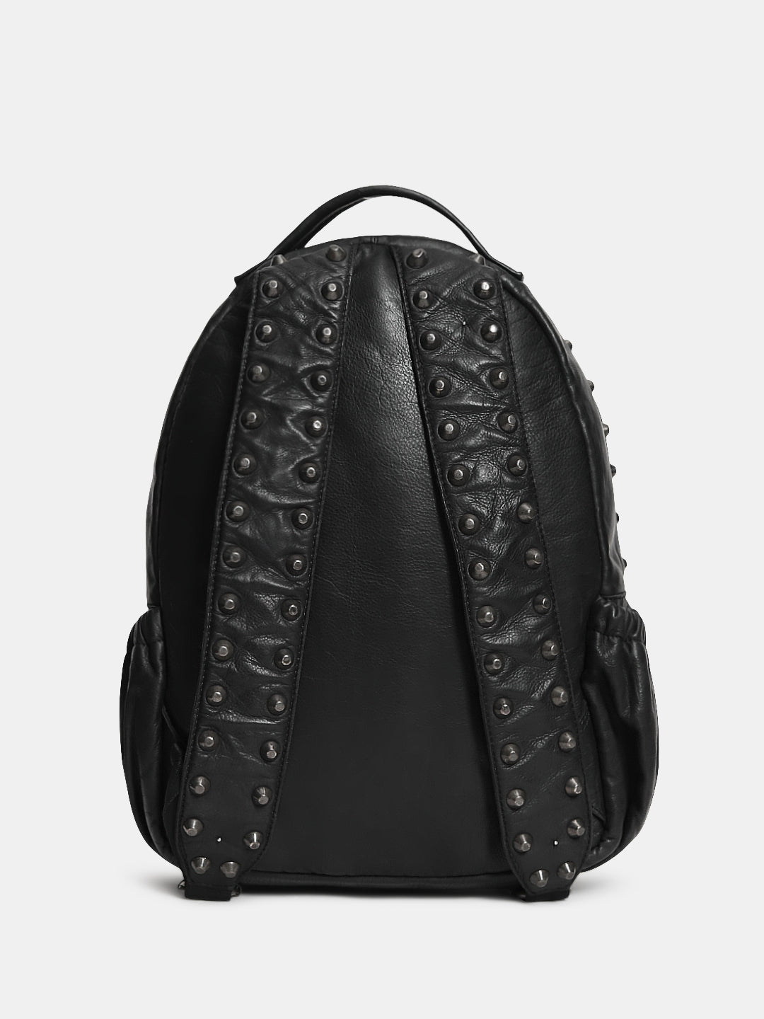 Black Studded Leather Backpack