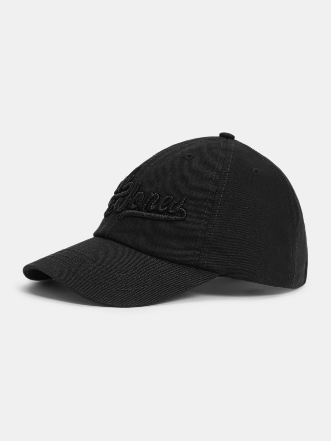 Embroidered Logo Baseball Cap -Black
