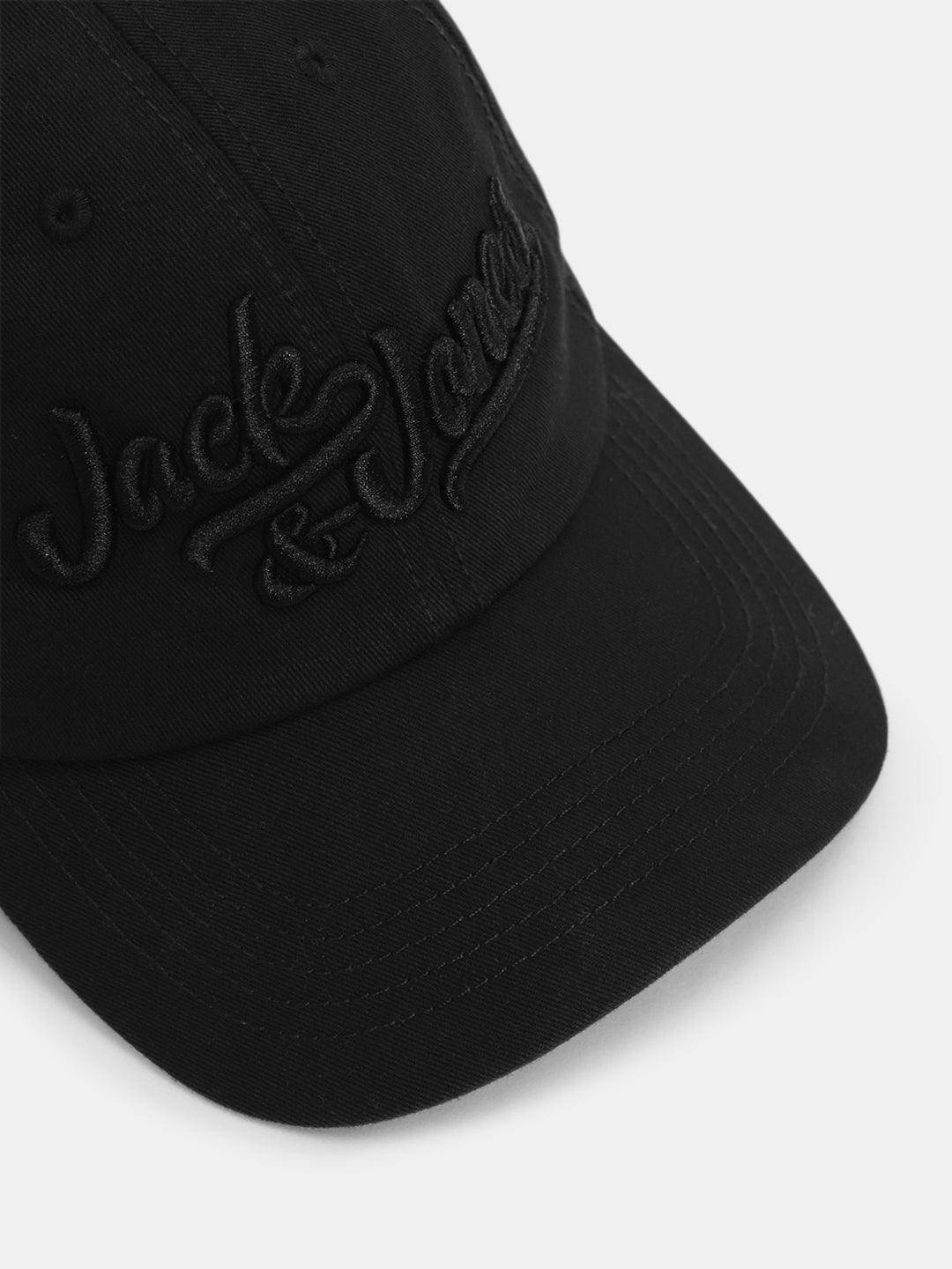 Embroidered Logo Baseball Cap -Black