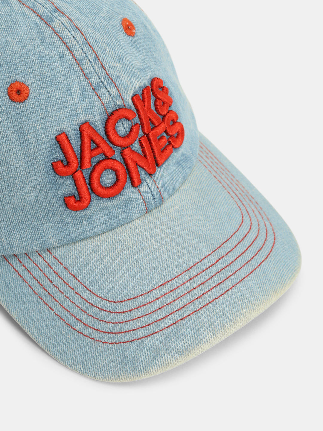 Contrast Logo Denim Baseball Cap