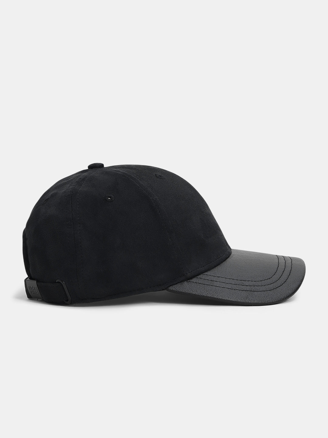 Black Logo Print Baseball Cap