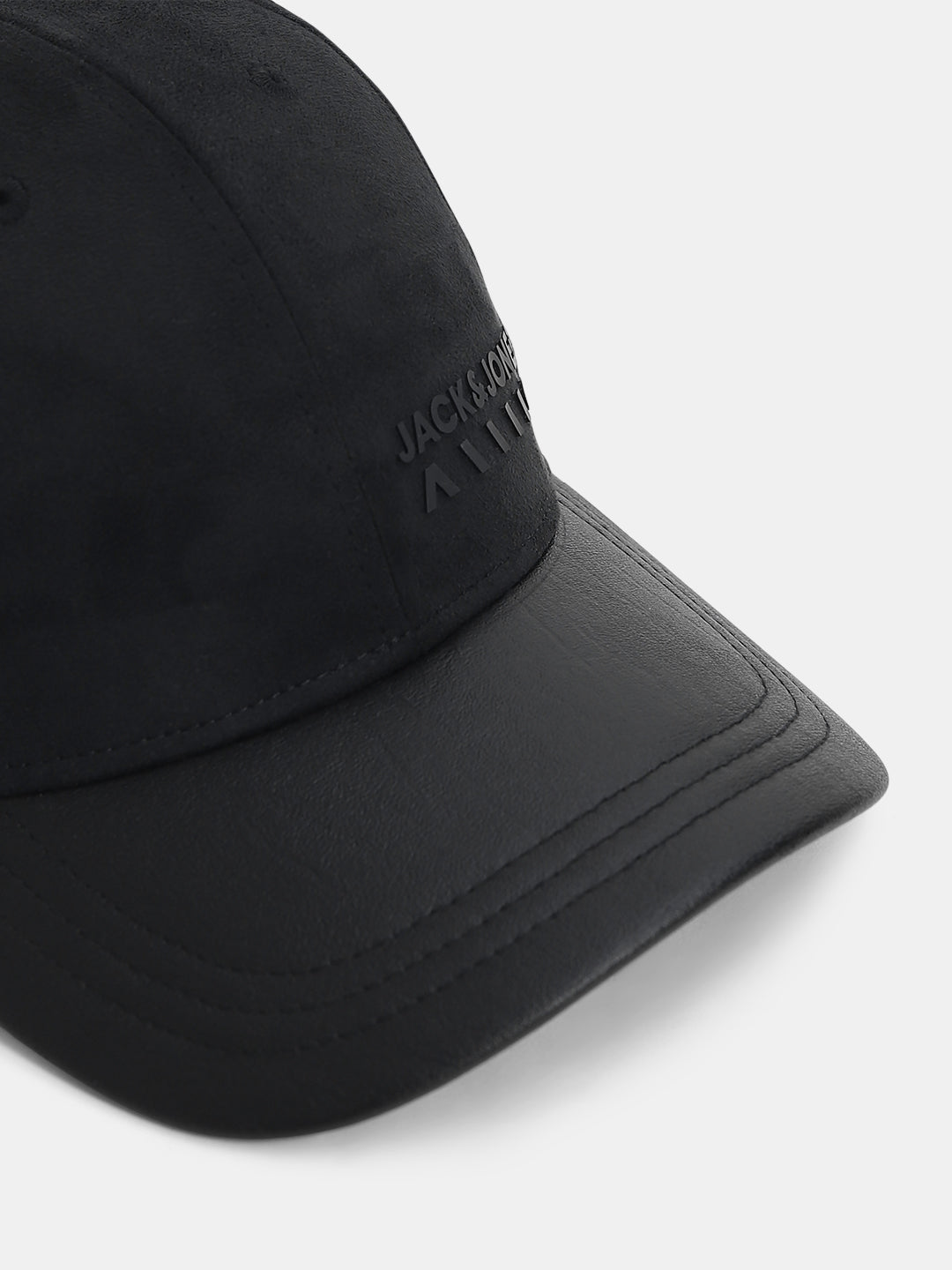 Black Logo Print Baseball Cap
