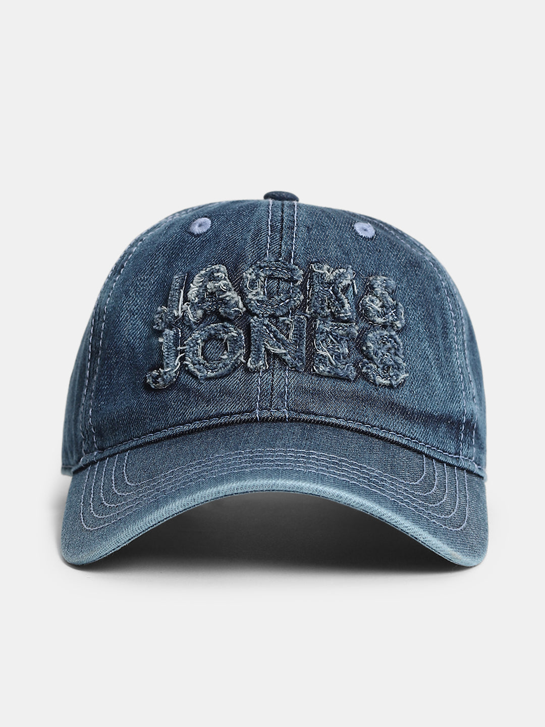 Blue Ripped Faded Denim Cap