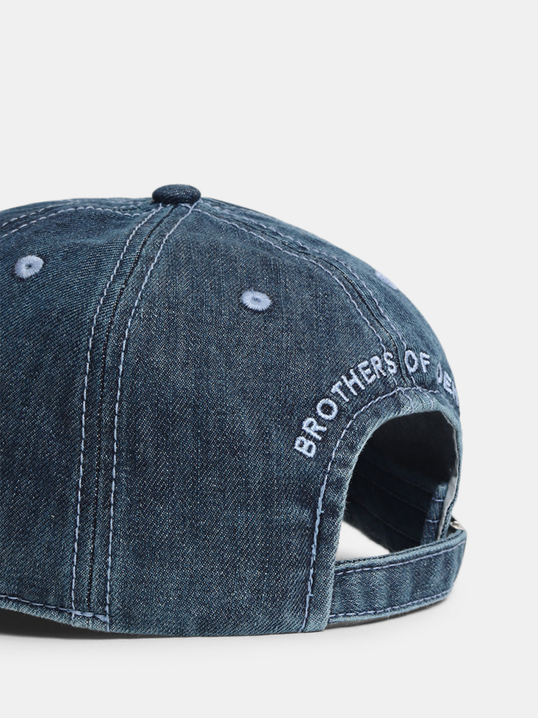 Blue Ripped Faded Denim Cap