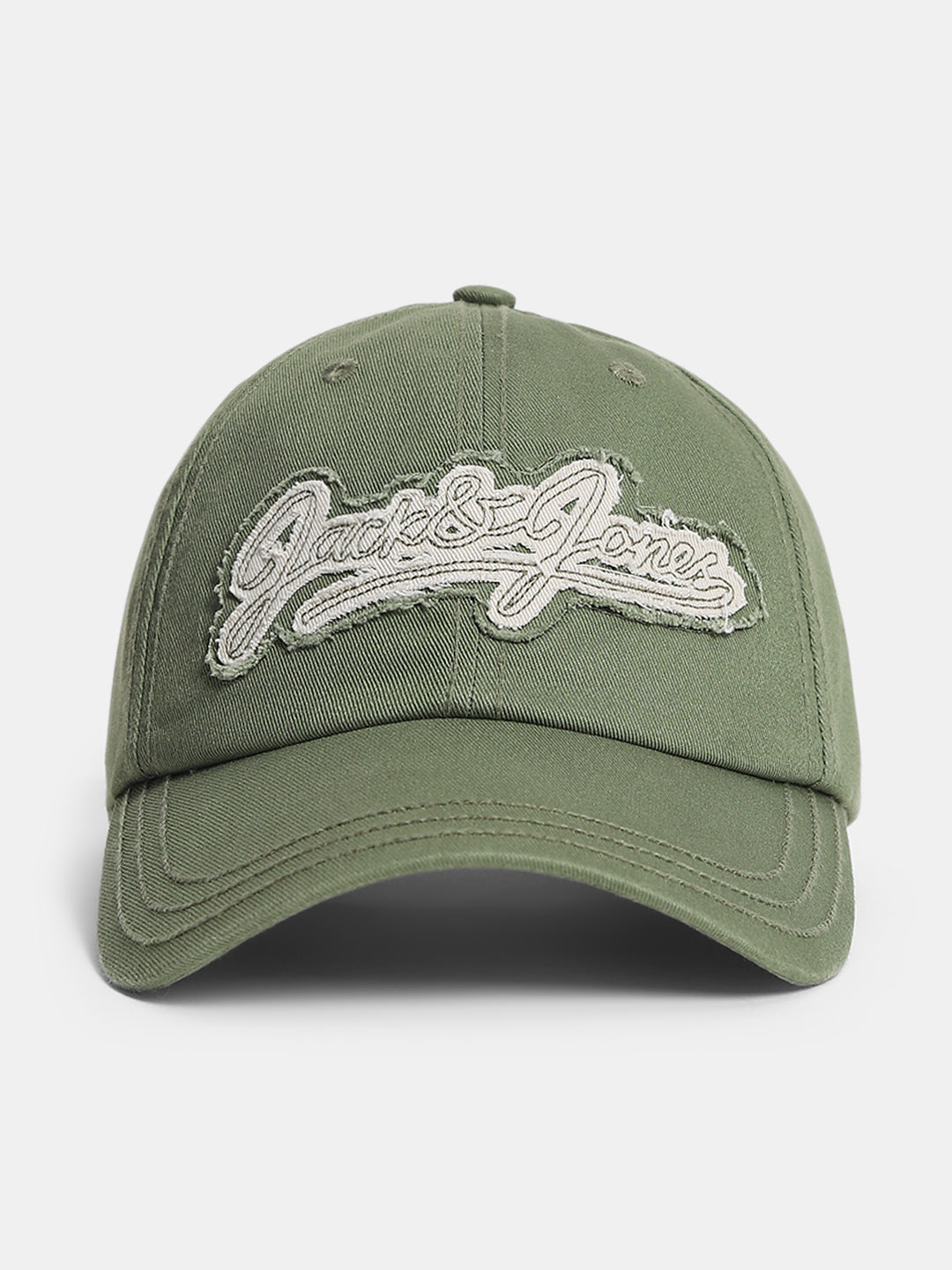 Green Ripped Cotton Baseball Cap