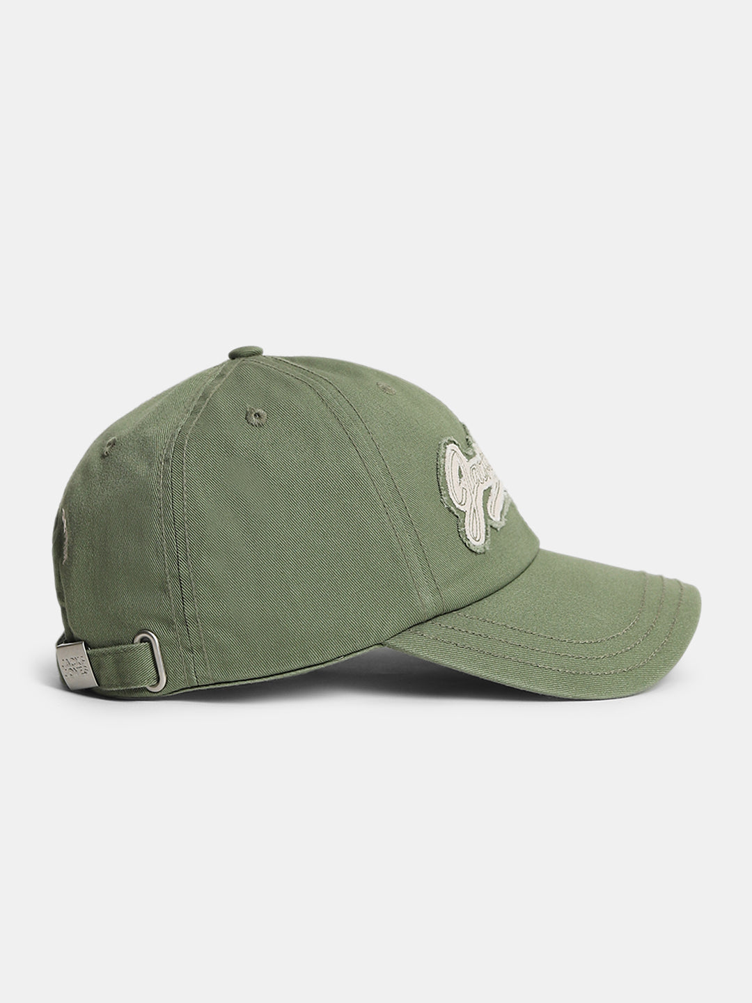 Green Ripped Cotton Baseball Cap