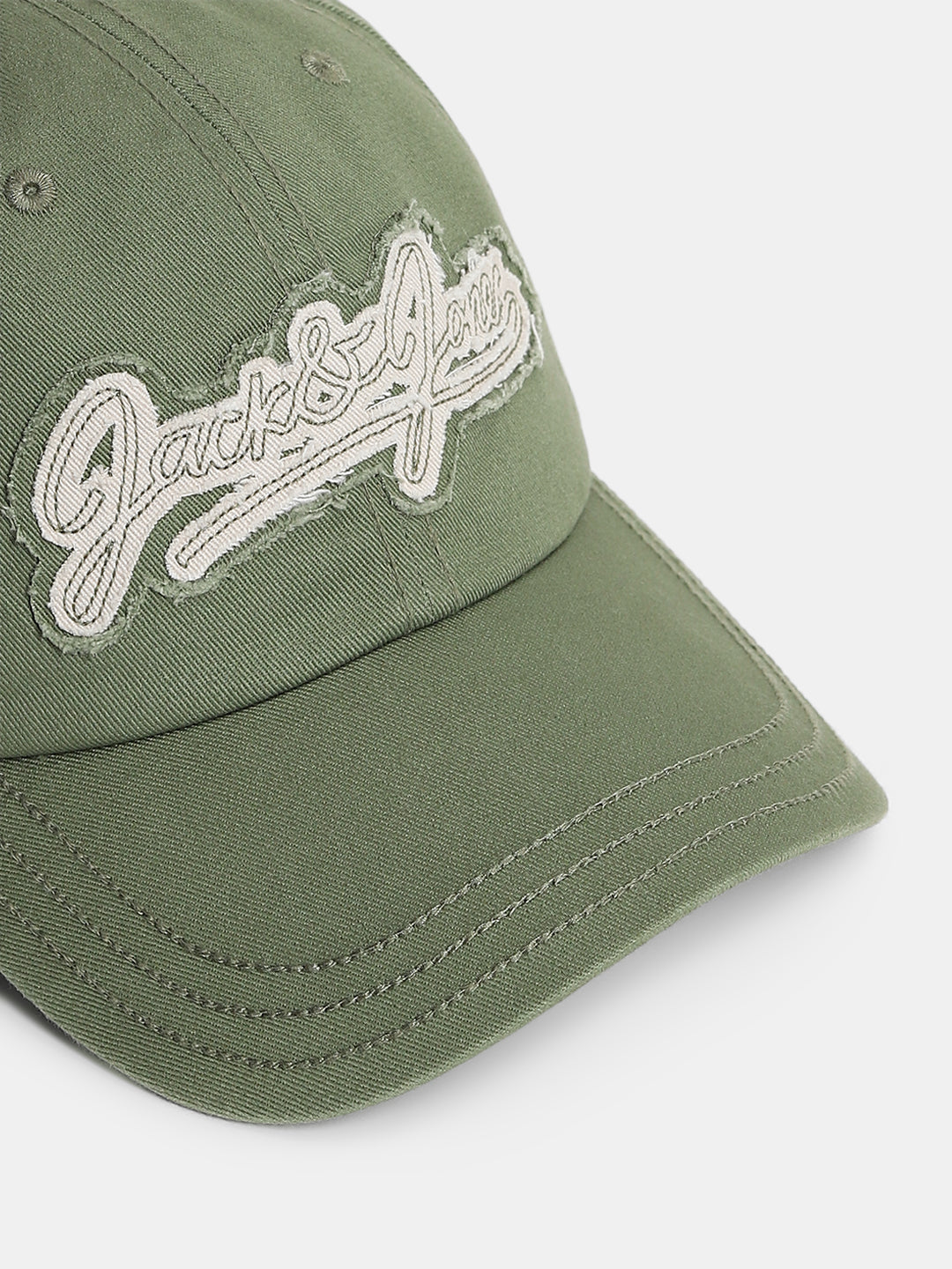 Green Ripped Cotton Baseball Cap