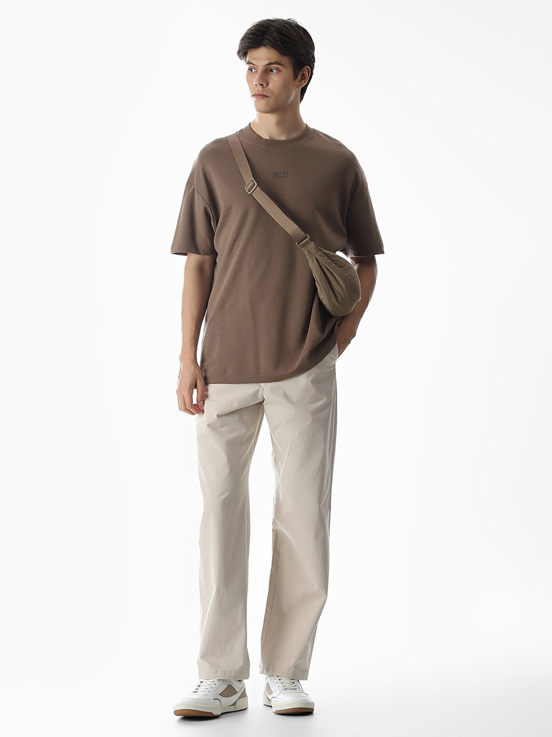 Beige Low Rise Regular Fit Pants