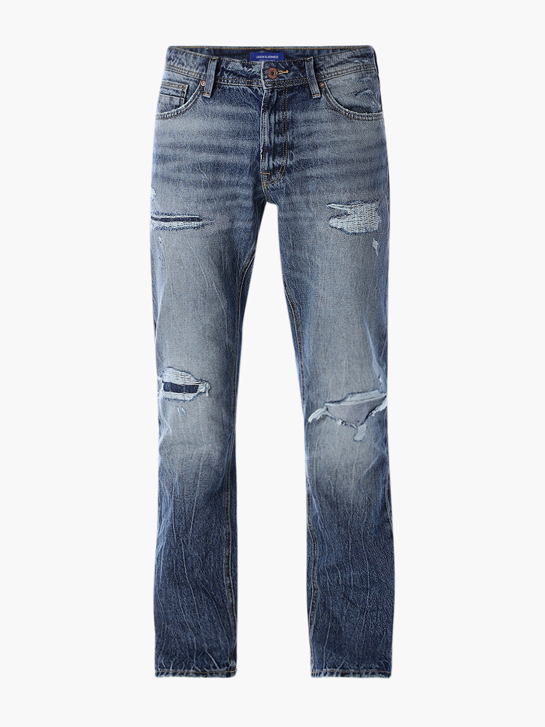 Heavily Distressed Clark Regular Fit Jeans