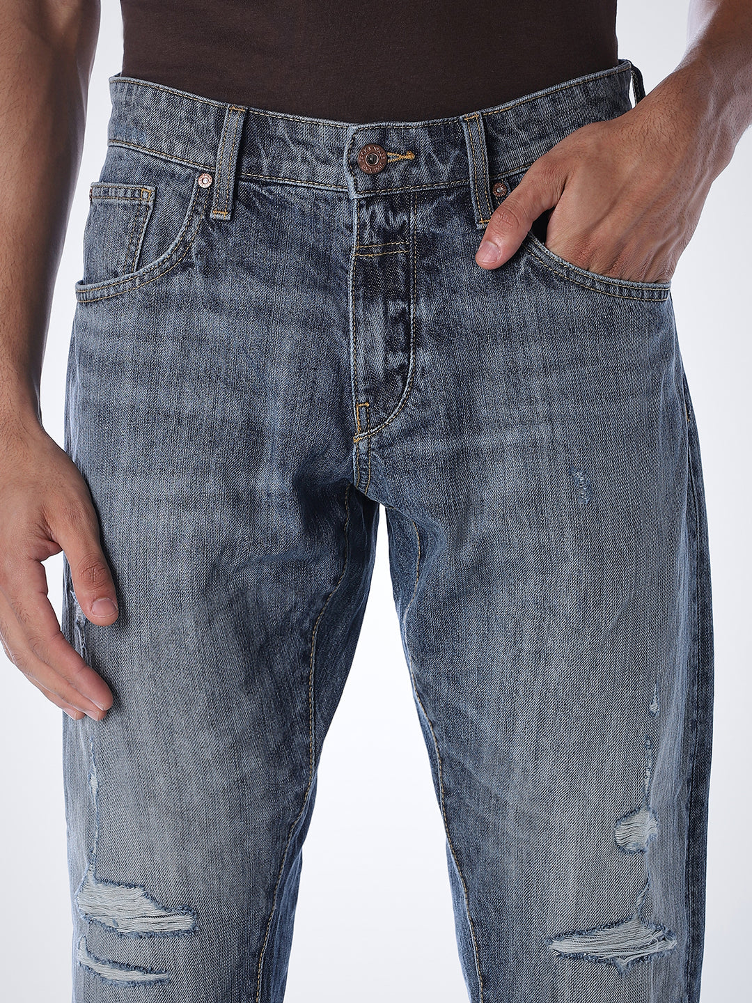 Heavily Distressed Frank Anti Fit Jeans