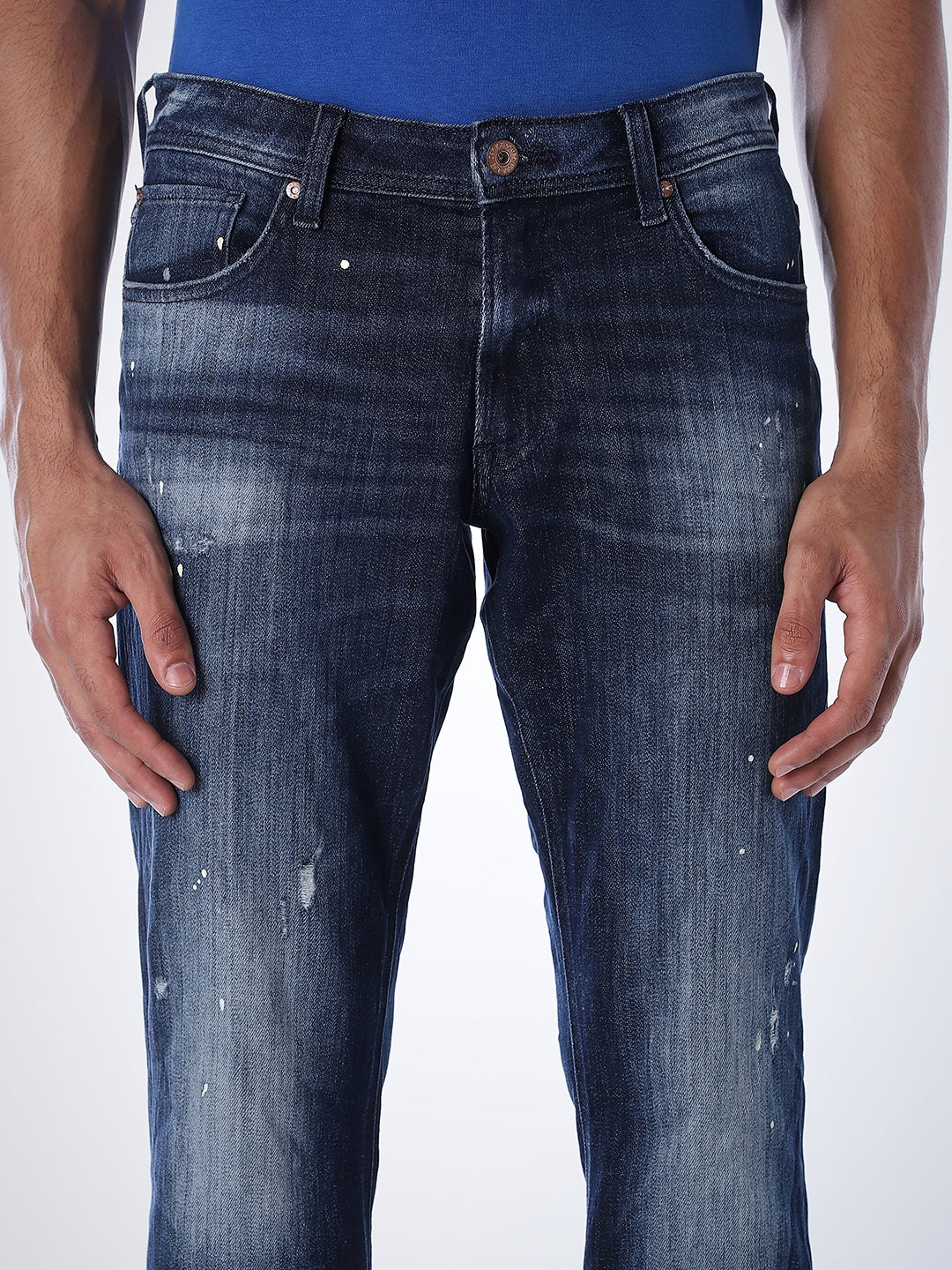 Mildly Distressed Regular Fit Jeans