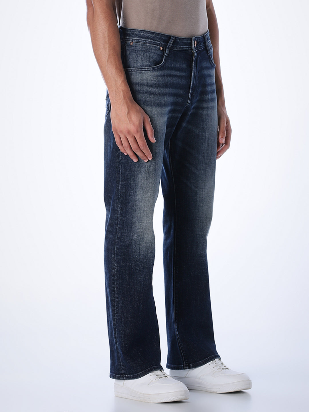 5 Pocket Cliff Bootcut Jeans - Dark Blue