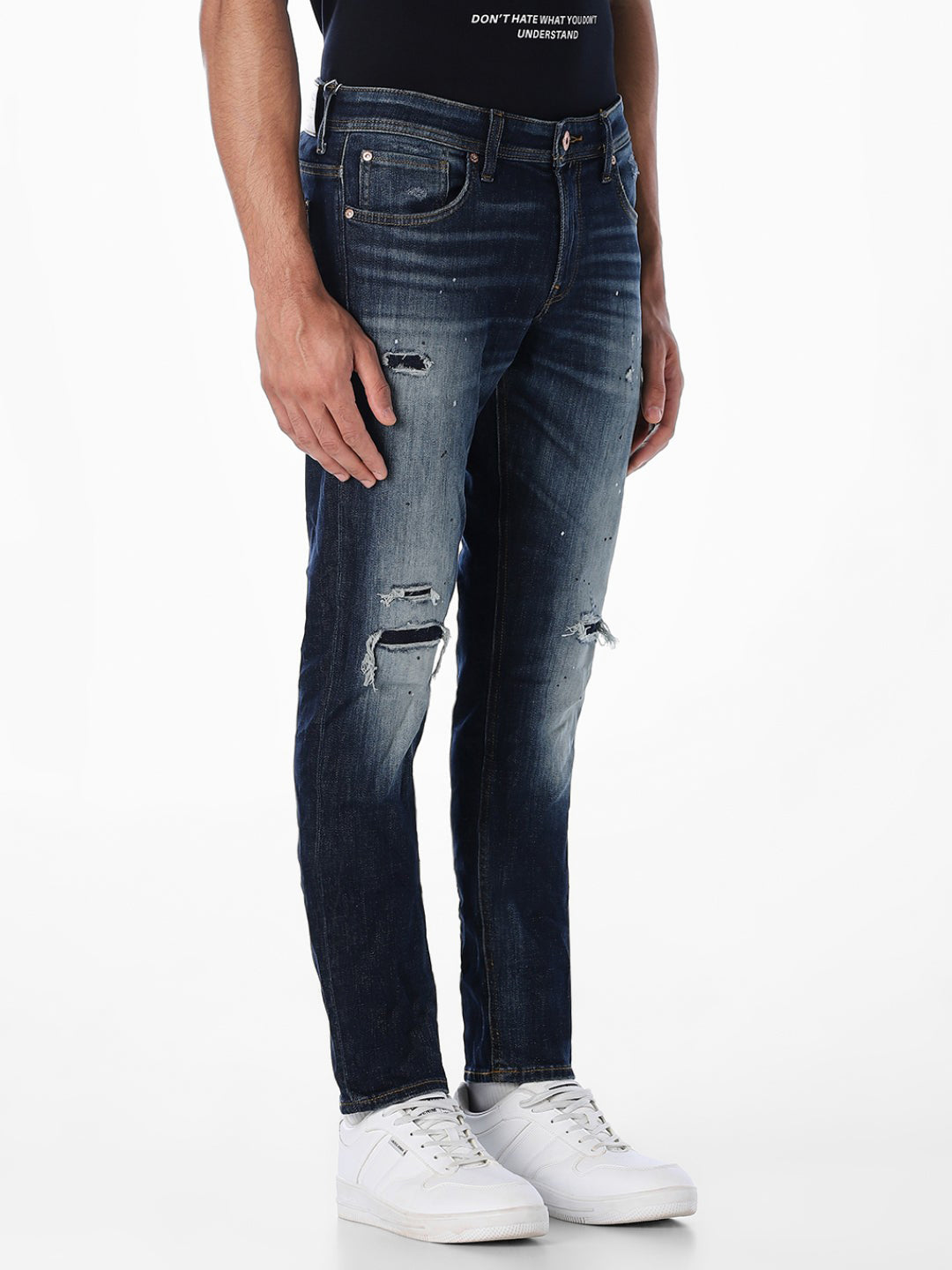 5 Pocket Distressed Glenn Slim Fit Jeans