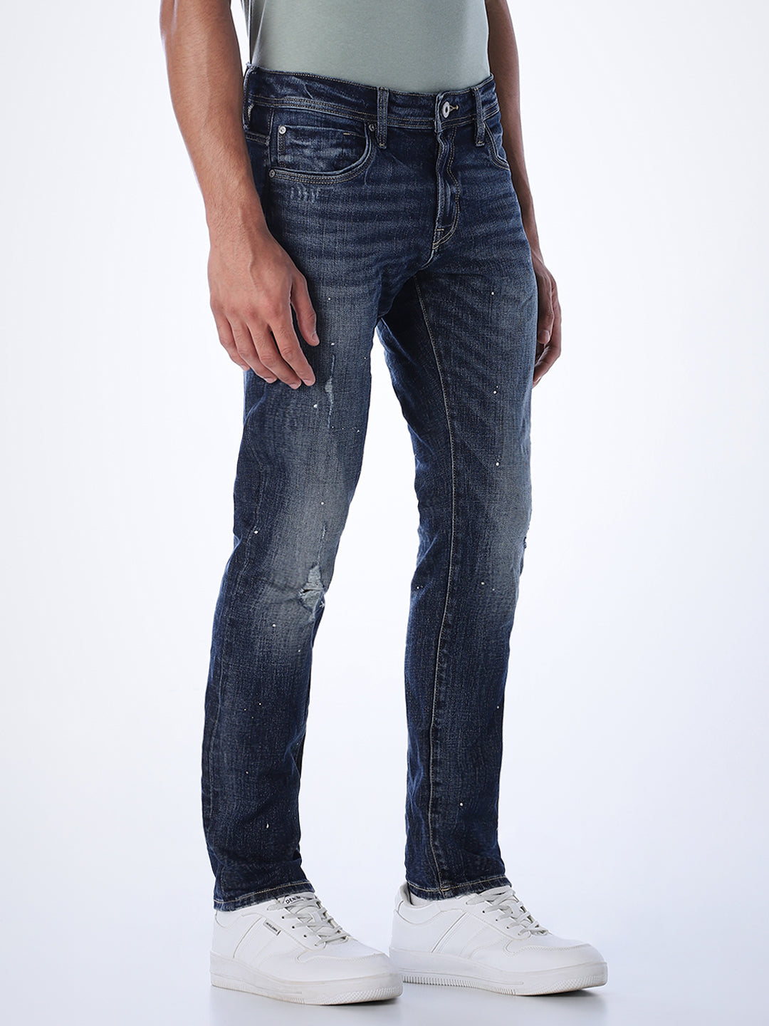 Heavily Distressed Glenn Slim Fit Jeans