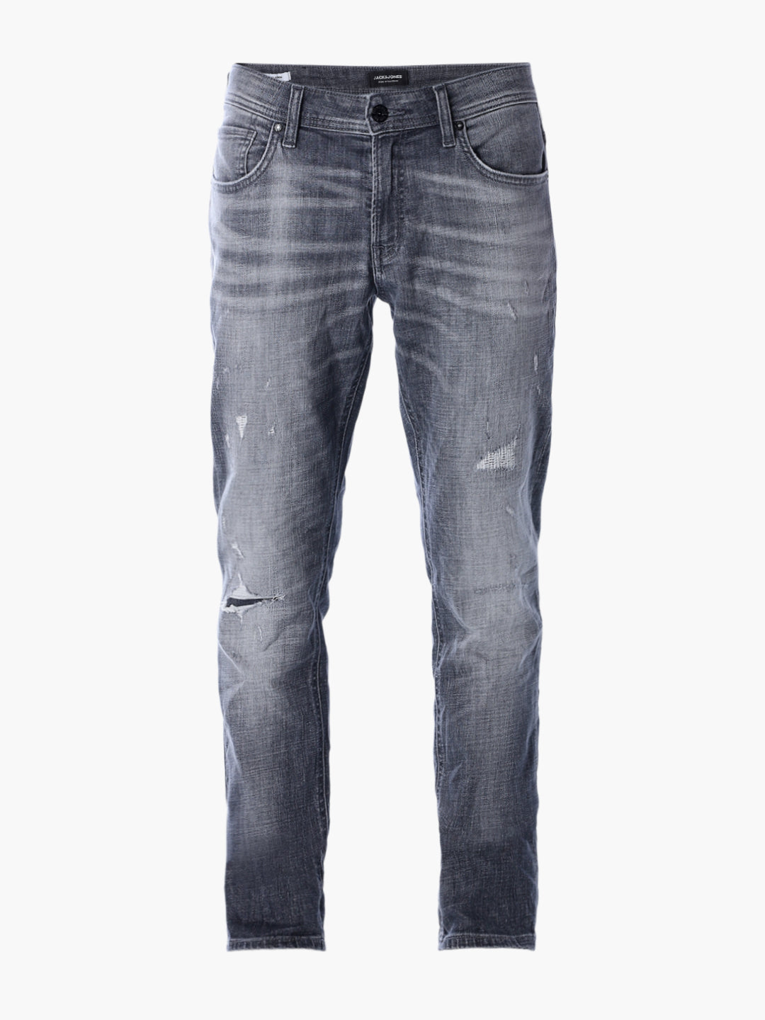 Heavily Distressed Glenn Slim Fit Jeans - Grey