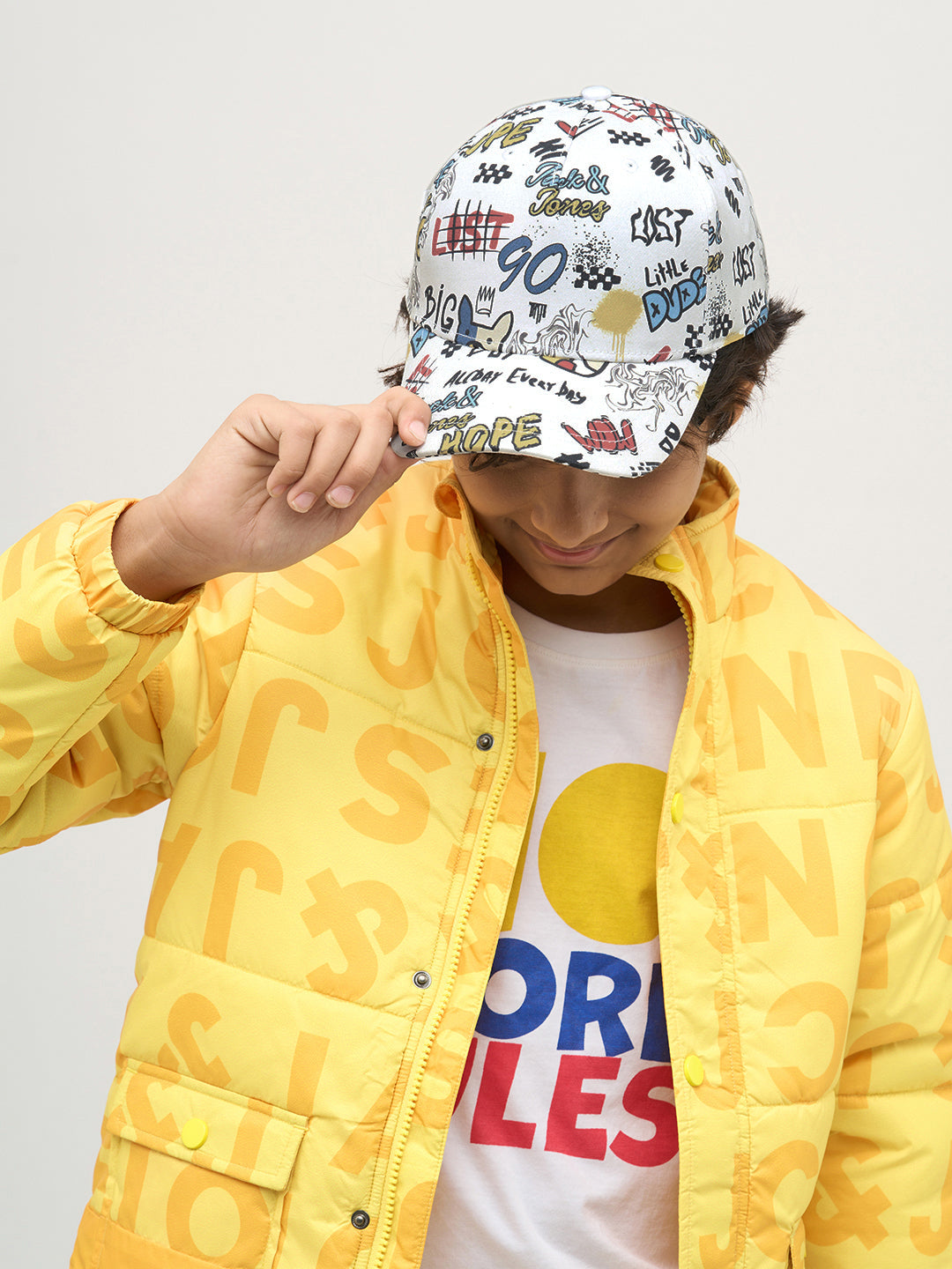 Boys Typographic Print Cap