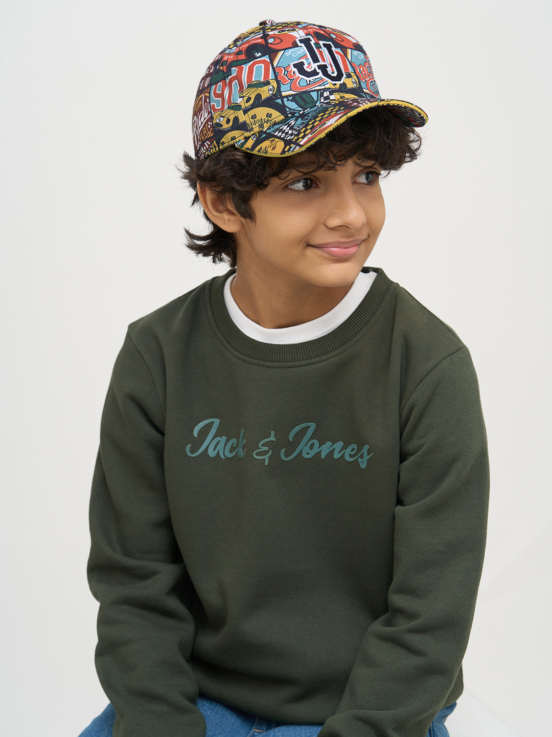 Boys Racer Printed Cotton Cap