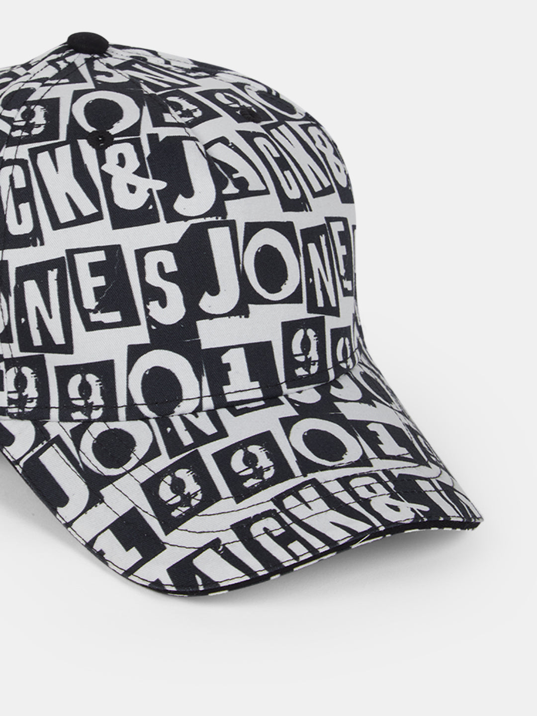 Boys Black & White Printed Cap