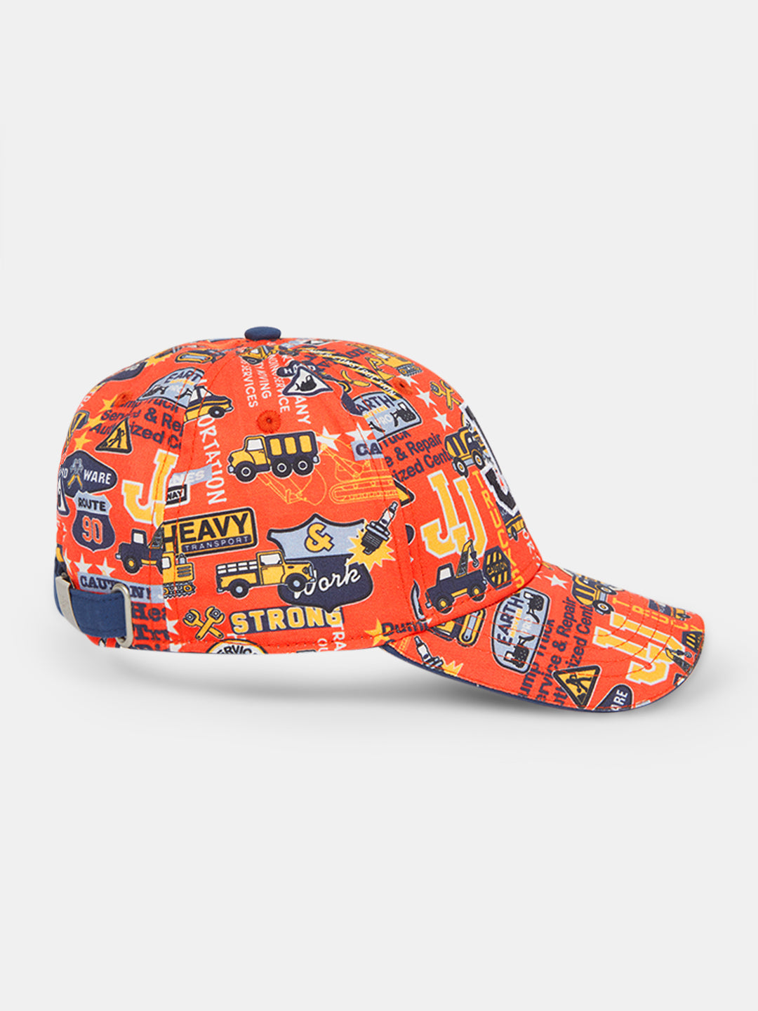 Boys Red Printed Cap